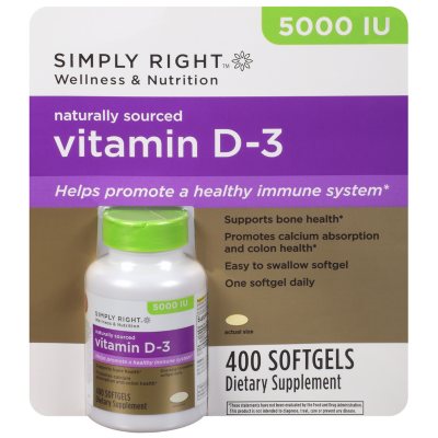 Simply Right™ Vitamin D-3 Dietary Supplement - 400 ct.