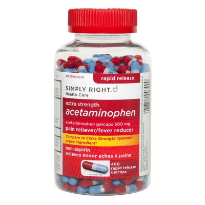 Simply Right Extra Strength Acetaminophen Rapid Release Gelcaps - 400 ct.