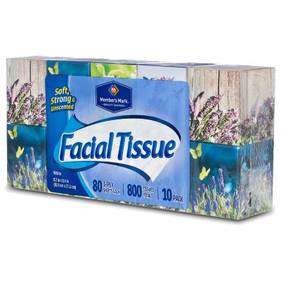 Member's Mark Facial Tissue - 10 boxes - 80 ct. each