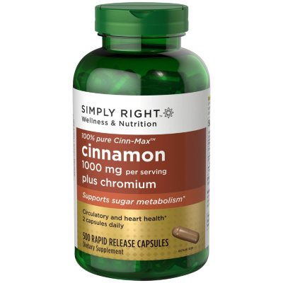 Simply Right™ Cinnamon Plus Chromium Dietary Supplement - 500 ct.