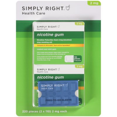 Simply Right™ Coated Cool Mint Nicotine Gum - 110 pc. - 2 pk.