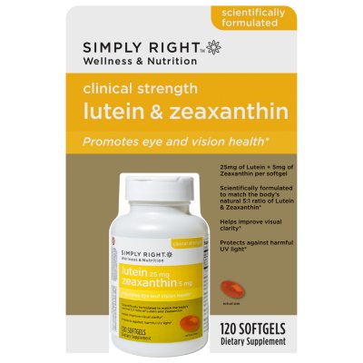 Simply Right Lutein 25mg & Zeaxanthin 5mg - 120 ct. softgels