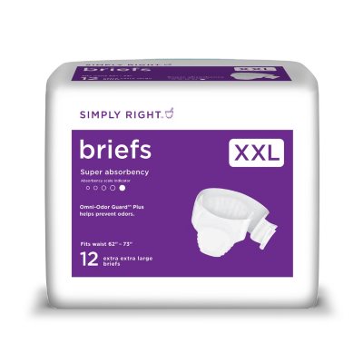 Simply Right Unisex Briefs, Extra Extra Large (48 ct.) 