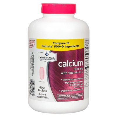 Member's Mark 600 mg Calcium + D3 Dietary Supplement (600 ct.)