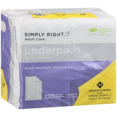 Simply Right  Underpads - 23" x 36" - 120 ct.
