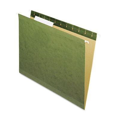 Pendaflex Tabless Reinforced Hanging File Folders, Standard Green (Letter, 25 ct.)