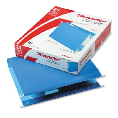 Pendaflex - Reinforced 2" Extra Capacity Hanging Folders, Letter, Blue - 25 Pack