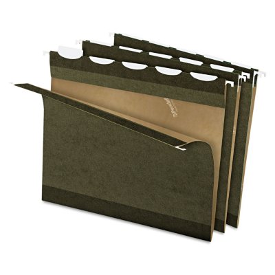 Pendaflex 1/5 Tab Ready-Tab Reinforced Hanging Folders, Green (Letter, 25 ct.)