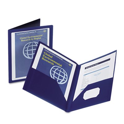 Esselte ViewFolio Polypropylene Portfolio, 50-Sheet Capacity, Blue/Clear