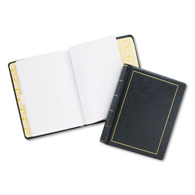 Wilson Jones - Looseleaf Minute Book, Black Faux Leather Cover, 125 Pages - 8 1/2" x 11"