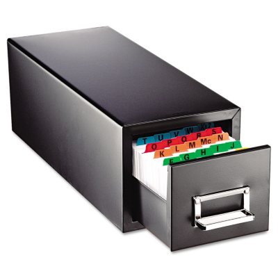 SteelMaster - Drawer Card Cabinet Holds 1,500 4 x 6 cards -  8 7/8 x 18 1/8 x 8