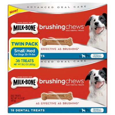 UPC 079100000647 product image for Milk-Bone Brushing Chews, Small/Medium Twin Pack, 36 Bones, 28.3 oz. | upcitemdb.com