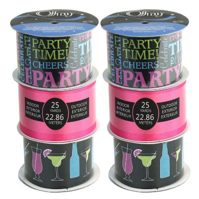 2.5" Party Banner Ribbon Assortment - 6 pc.