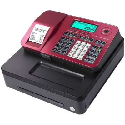 UPC 079767510626 product image for Casio SES100SC Thermal Print Cash Register, Red | upcitemdb.com