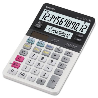 Casio - JV220 Dual Display Desktop Calculator -  12-Digit LCD