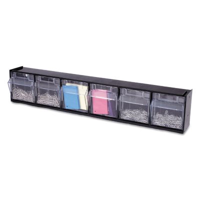 Deflect-O Tilt Bin™ Interlocking Storage System - 6 Bins - Black  