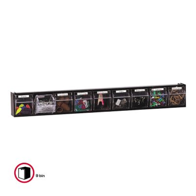 Deflect-O Tilt Bin™ Interlocking Storage System - 9 Bins - Black  