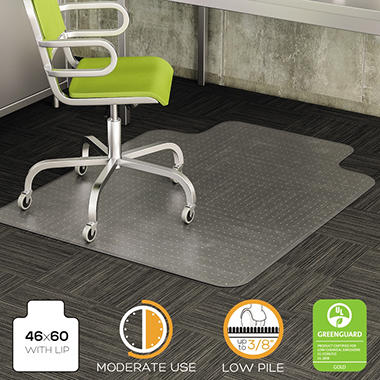 Deflect-O DuraMat 46" x 60" Chair Mat for Low Pile Carpet ...