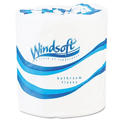 Windsoft Single Roll Bath Tissue, 500 Sheets/Roll -  96 Rolls/Carton