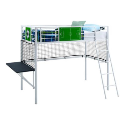 Goal Keeper Twin Size Loft Bed with Shelf