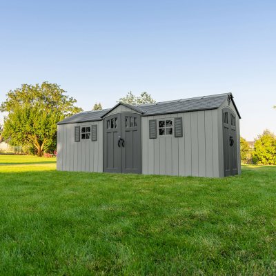 Lifetime 20 X 8 Dual Entry Outdoor Storage Shed Gray Sam S Club