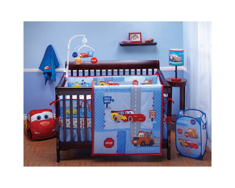 Crown Craft Baby Crib Bedding Set 6 Pc Disney Cars Little Racer