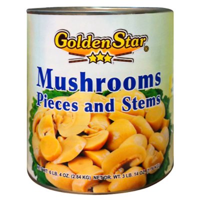 Golden Star® Mushrooms Pieces and Stems - 100 oz.
