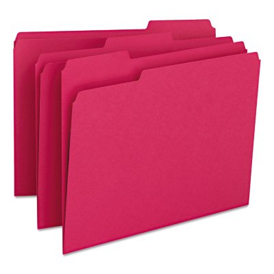 Smead - Red File Folders, 1/3 Tab - 100 Pack