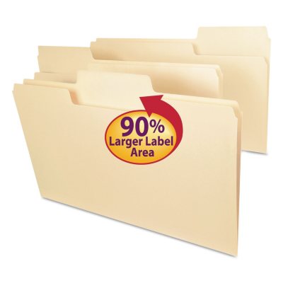 Smead - SuperTab Guide Height Reinforced Manila Folders - 100 Pack