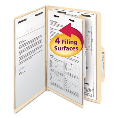 UPC 086486187008 product image for Smead 4-Section 2/5 Tab Classification Folders, Manila (Letter) | upcitemdb.com