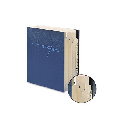 Smead 21 Pocket A-Z Expanding Indexed Sorter, Pressboard, Letter, Navy Blue