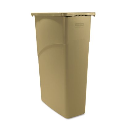 Rubbermaid Slim Jim Waste Receptacle - Beige - 23 gal.