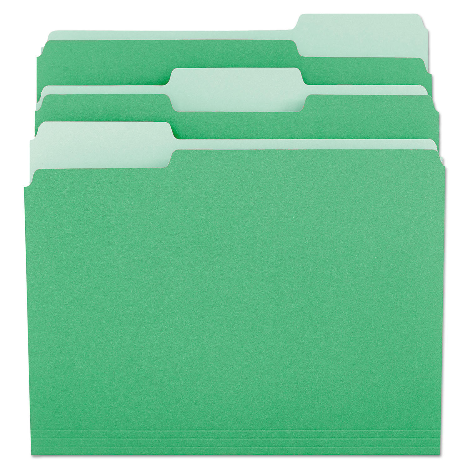 UPC 087547105023 product image for Universal File Folders, 1/3 Cut One-Ply Tab, Letter, Green/Light Green, 100/Box | upcitemdb.com
