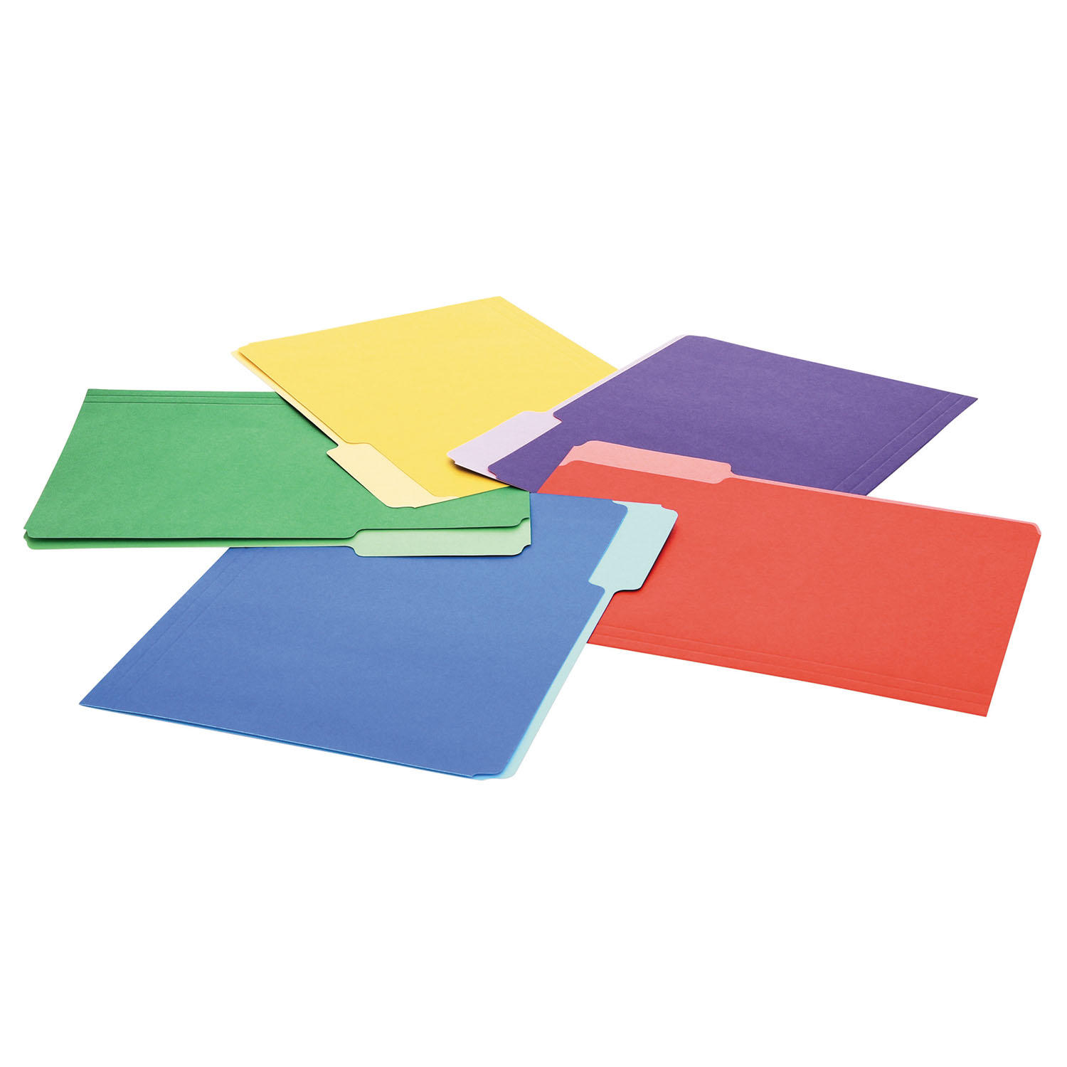 UPC 087547105061 product image for Universal® File Folders, 1/3 Cut Single-Ply Top Tab, Letter, Assorted, 100/Box | upcitemdb.com
