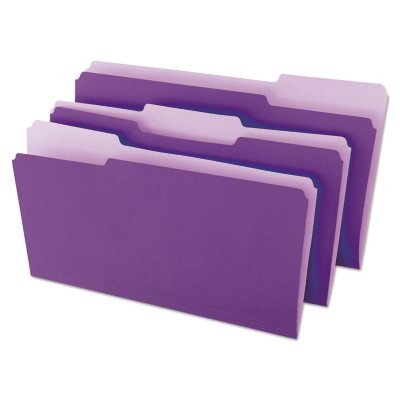UPC 087547105252 product image for Universal® File Folders, 1/3 Cut One-Ply Top Tab, Legal, Violet/Light Violet, 10 | upcitemdb.com