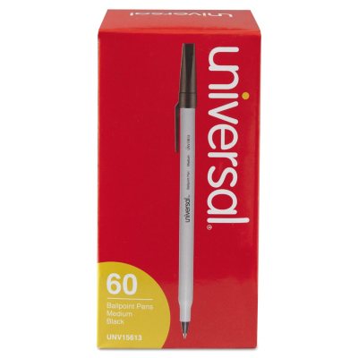 UPC 087547156131 product image for Universal® Economy Ballpoint Stick Oil-Based Pen, Black Ink, Medium, 60/Pack | upcitemdb.com