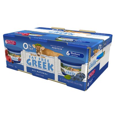 Brown Cow Fat Free Greek - 5.3 oz. cups - 12 pk.