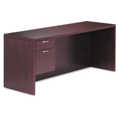 HON - 'L-Workstation Left Pedestal Credenza, Mahogany