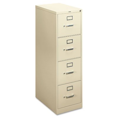 basyx by HON - H410 Series Vertical File Cabinet, 4-Drawer, Locking, Letter, 22" Depth - Putty