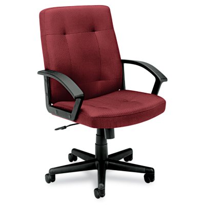 basyx by HON - VL602 Managerial Mid- Back Chair - Burgundy Fabric