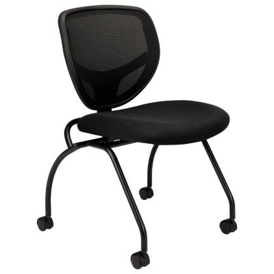 basyx by HON - VL302 Mesh Back Nesting Chair, Black, 2/Carton