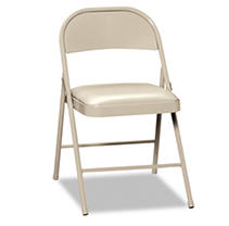 UPC 089191881520 product image for HON - Steel Folding Chairs with Padded Seat, Light Beige - 4 Pack | upcitemdb.com