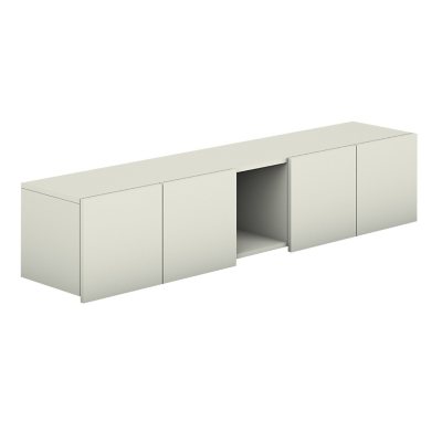 HON Voi Overhead Cabinet - 4 Doors/1 Cubby - Silver Mesh
