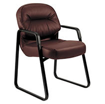 UPC 089192045693 product image for HON Leather 2090 Pillow-Soft Series Guest Arm Chair, Burgundy | upcitemdb.com