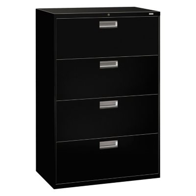 HON - 600 Series Lateral File Cabinet, 4-Drawer, Letter/Legal, 36" Width - Various Colors