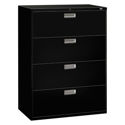 HON - 600 Series Lateral File Cabinet, 4-Drawer, Letter/Legal, 42" Width - Various Colors