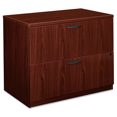 basyx by HON - BL Laminate Lateral File Cabinet, 2-Drawer, 35¾" Width - Mahogany