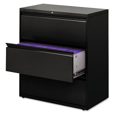 HON - 800 Series Lateral File Cabinet, 3-Drawer, Letter/Legal, 36" Width - Black