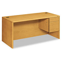 UPC 089192188369 product image for Hon 10700 L-Workstation Desk - 3/4-Right Pedestal - Harvest | upcitemdb.com