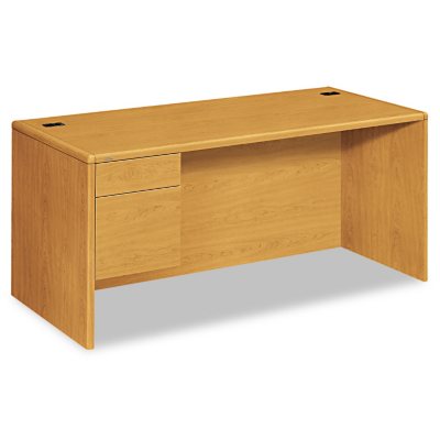 HON - 10700 L-Workstation Desk - 3/4-Left Pedestal - Harvest